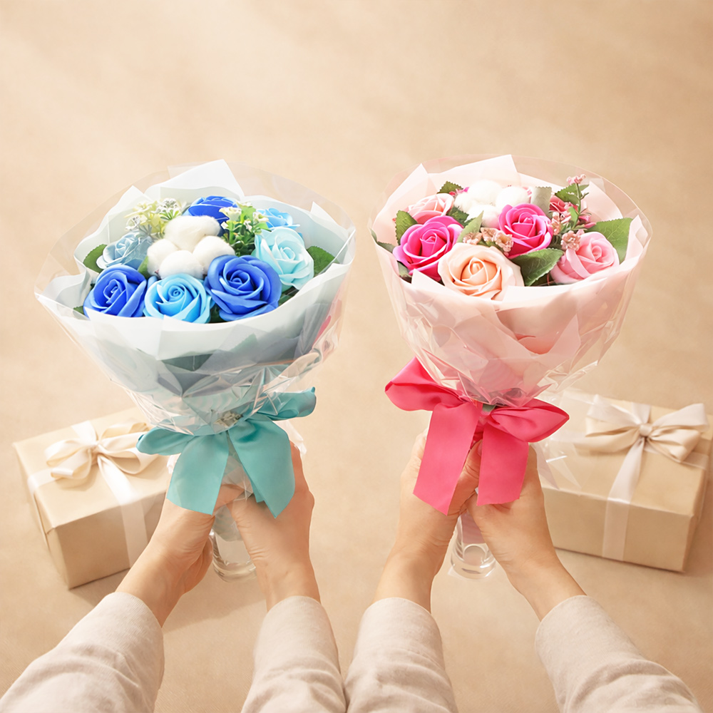 코튼로즈 비누꽃 꽃다발 로즈데이 성년의날 생일 선물