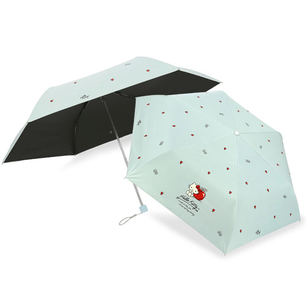 헬로키티 애플하트 암막코팅 50 슬림 3단 양우산 민트
