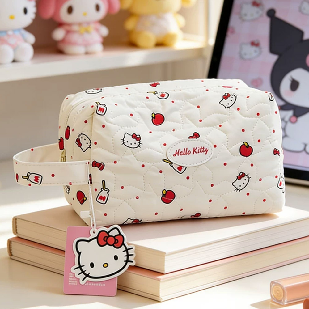 헬로키티 큐티 패턴 파우치 화이트