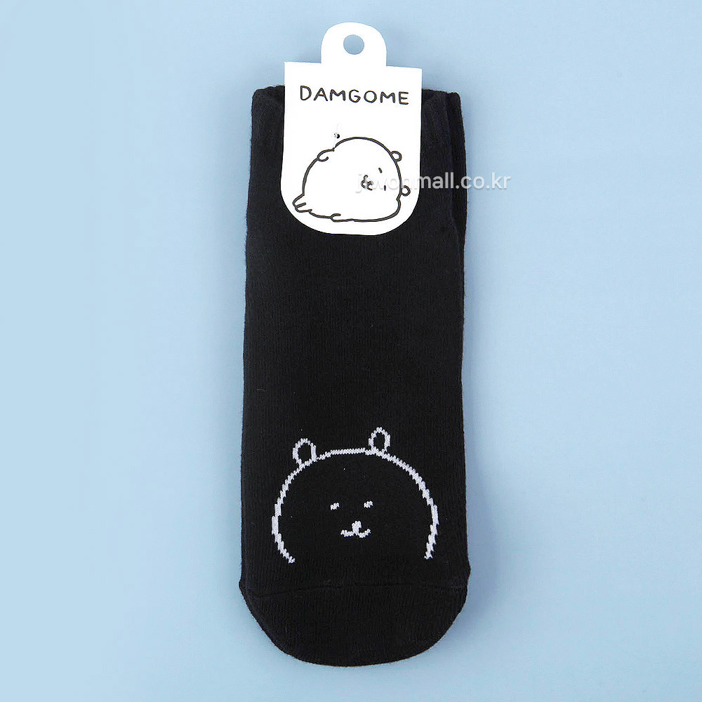 담곰이 검정 단목 양말 (여성용)