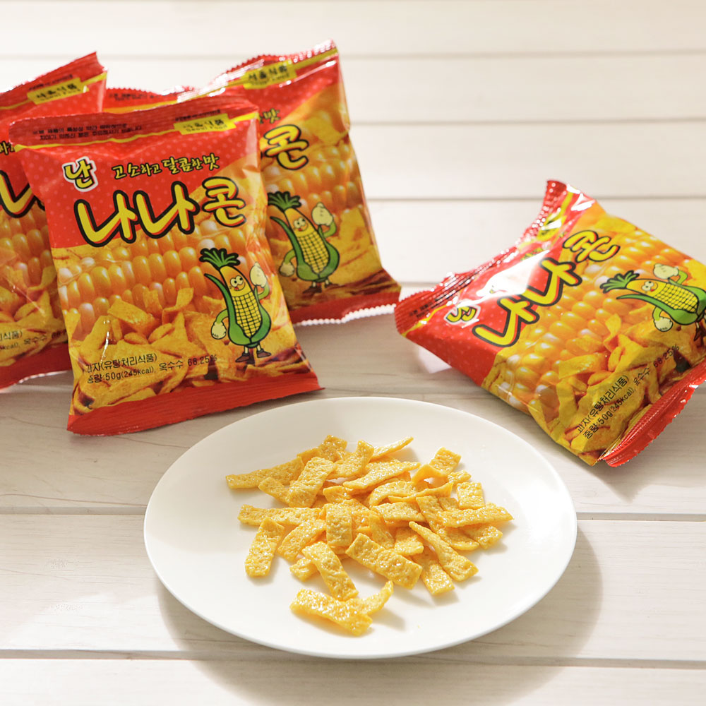 난나나콘 50g 10개 옛날과자 추억의 간식 브이콘