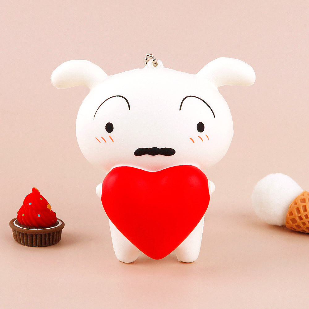 짱구 흰둥이 말랑 폭닥 스퀴시 - 하트