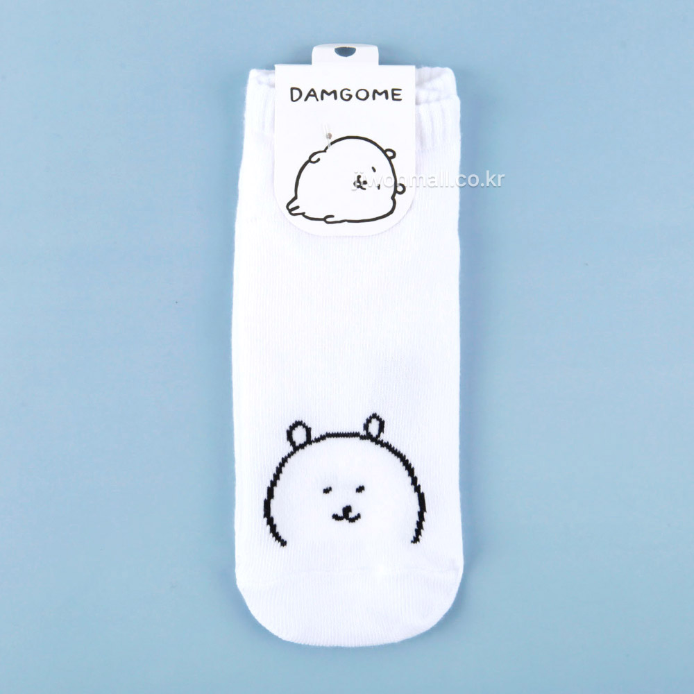 담곰이 흰색 단목 양말 (여성용)